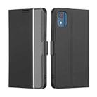 For Nokia C02 TA-1522 Twill Texture Side Button Leather Phone Case(Black) - 1