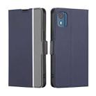 For Nokia C02 TA-1522 Twill Texture Side Button Leather Phone Case(Blue) - 1