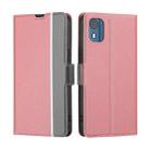 For Nokia C02 TA-1522 Twill Texture Side Button Leather Phone Case(Pink) - 1