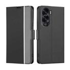 For Honor X50i 5G / 9 Lite Twill Texture Side Button Leather Phone Case(Black) - 1