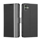 For Samsung Galaxy F14 5G Twill Texture Side Button Leather Phone Case(Black) - 1