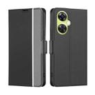 For OnePlus Nord CE 3 Lite 5G Twill Texture Side Button Leather Phone Case(Black) - 1