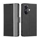 For OnePlus Nord CE3 5G Twill Texture Side Button Leather Phone Case(Black) - 1
