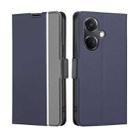 For OnePlus Nord CE3 5G Twill Texture Side Button Leather Phone Case(Blue) - 1