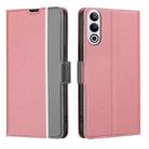 For OnePlus Ace 3V 5G Twill Texture Side Button Leather Phone Case(Pink) - 1