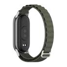 For Xiaomi Mi Band 8 / 9 / 9 NFC Mijobs Nylon Breathable Watch Band(Green Silver) - 3