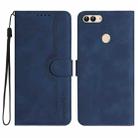 For Huawei P smart  Heart Pattern Skin Feel Leather Phone Case(Royal Blue) - 1