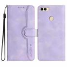 For Huawei P smart  Heart Pattern Skin Feel Leather Phone Case(Purple) - 1
