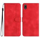 For Huawei Y5 2019 Heart Pattern Skin Feel Leather Phone Case(Red) - 1