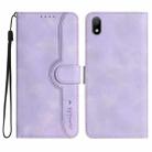 For Huawei Y5 2019 Heart Pattern Skin Feel Leather Phone Case(Purple) - 1