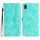 For Huawei Y5 2019 Heart Pattern Skin Feel Leather Phone Case(Light Blue) - 1