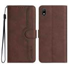 For Huawei Y5 2019 Heart Pattern Skin Feel Leather Phone Case(Brown) - 1