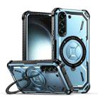 For Samsung Galaxy S22 5G Armor Series MagSafe Magnetic Holder Phone Case(Blue) - 1