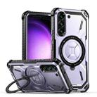 For Samsung Galaxy S21 5G Armor Series Holder Phone Case(Light Purple) - 1