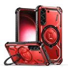 For Samsung Galaxy S21 5G Armor Series Holder Phone Case(Red) - 1