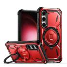 For Samsung Galaxy S24 5G Armor Series Holder Phone Case(Red) - 1