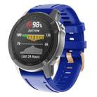 For Garmin Fenix 7S / 6S Pro / 5S Plus 20mm Rose Gold Buckle Silicone Watch Band(Blue) - 1