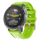 For Garmin Fenix 7S / 6S Pro / 5S Plus 20mm Rose Gold Buckle Silicone Watch Band(Green) - 1