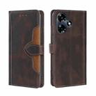 For Infinix Hot 30 4G Skin Feel Magnetic Buckle Leather Phone Case(Brown) - 1