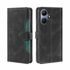For Infinix Hot 30i 4G Skin Feel Magnetic Buckle Leather Phone Case(Black) - 1