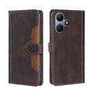 For Infinix Hot 30i 4G Skin Feel Magnetic Buckle Leather Phone Case(Brown) - 1