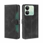 For Infinix Smart 7 HD Skin Feel Magnetic Buckle Leather Phone Case(Black) - 1