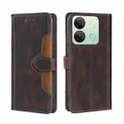 For Infinix Smart 7 HD Skin Feel Magnetic Buckle Leather Phone Case(Brown) - 1