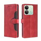 For Infinix Smart 7 HD Skin Feel Magnetic Buckle Leather Phone Case(Red) - 1
