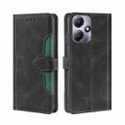 For Infinix Hot 30 Play 4G Skin Feel Magnetic Buckle Leather Phone Case(Black) - 1