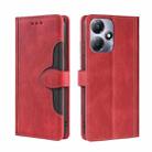 For Infinix Hot 30 Play 4G Skin Feel Magnetic Buckle Leather Phone Case(Red) - 1