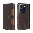 For Infinix Note 30 5G Skin Feel Magnetic Buckle Leather Phone Case(Brown) - 1