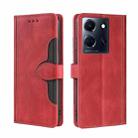 For Infinix Note 30 5G Skin Feel Magnetic Buckle Leather Phone Case(Red) - 1