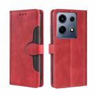 For Infinix Note 30 VIP 5G Skin Feel Magnetic Buckle Leather Phone Case(Red) - 1