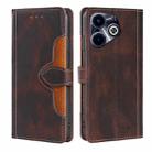 For Infinix Hot 40i Skin Feel Magnetic Buckle Leather Phone Case(Brown) - 1