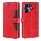 For Infinix Hot 40i Skin Feel Magnetic Buckle Leather Phone Case(Red) - 1