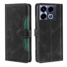 For Infinix Note 40 4G Skin Feel Magnetic Buckle Leather Phone Case(Black) - 1