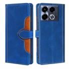 For Infinix Note 40 4G Skin Feel Magnetic Buckle Leather Phone Case(Blue) - 1