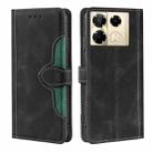 For Infinix Note 40 Pro 4G Skin Feel Magnetic Buckle Leather Phone Case(Black) - 1