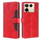 For Infinix Note 40 Pro 4G Skin Feel Magnetic Buckle Leather Phone Case(Red) - 1