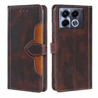 For Infinix Note 40 5G Skin Feel Magnetic Buckle Leather Phone Case(Brown) - 1