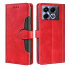 For Infinix Note 40 5G Skin Feel Magnetic Buckle Leather Phone Case(Red) - 1