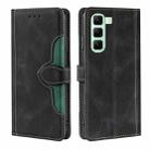 For Infinix Hot 50 5G Skin Feel Magnetic Buckle Leather Phone Case(Black) - 1