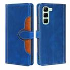 For Infinix Hot 50 5G Skin Feel Magnetic Buckle Leather Phone Case(Blue) - 1
