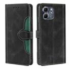 For Infinix Hot 50i 4G Skin Feel Magnetic Buckle Leather Phone Case(Black) - 1