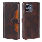For Infinix Hot 50i 4G Skin Feel Magnetic Buckle Leather Phone Case(Brown) - 1