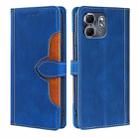 For Infinix Hot 50i 4G Skin Feel Magnetic Buckle Leather Phone Case(Blue) - 1