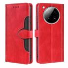 For Infinix Zero 40 4G Skin Feel Magnetic Buckle Leather Phone Case(Red) - 1