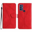 For TCL 30 SE / 30E /306/305 Stitching Embossed Leather Phone Case(Red) - 1