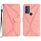 For TCL 30 SE / 30E /306/305 Stitching Embossed Leather Phone Case(Pink) - 1