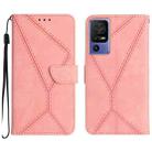 For TCL 40 SE Stitching Embossed Leather Phone Case(Pink) - 1